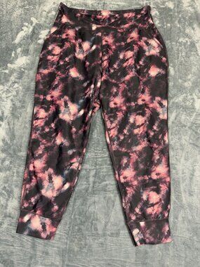 Old Navy Active Powersoft High-Rise Jogger XXL Pink/Black Tie-Dye Go-Dry Pants